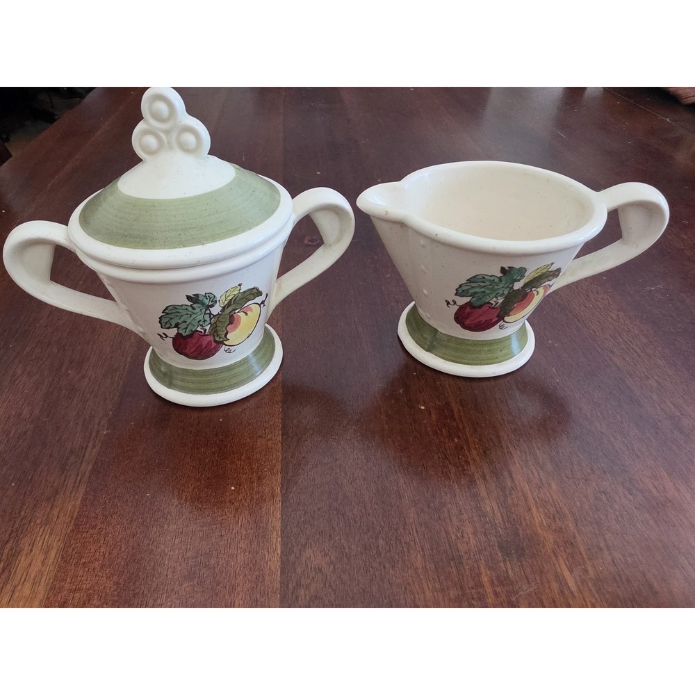 Poppytrail Metlox Sugar Bowl Milk Pitcher USA Retro Ceramic Vintage Pottery
